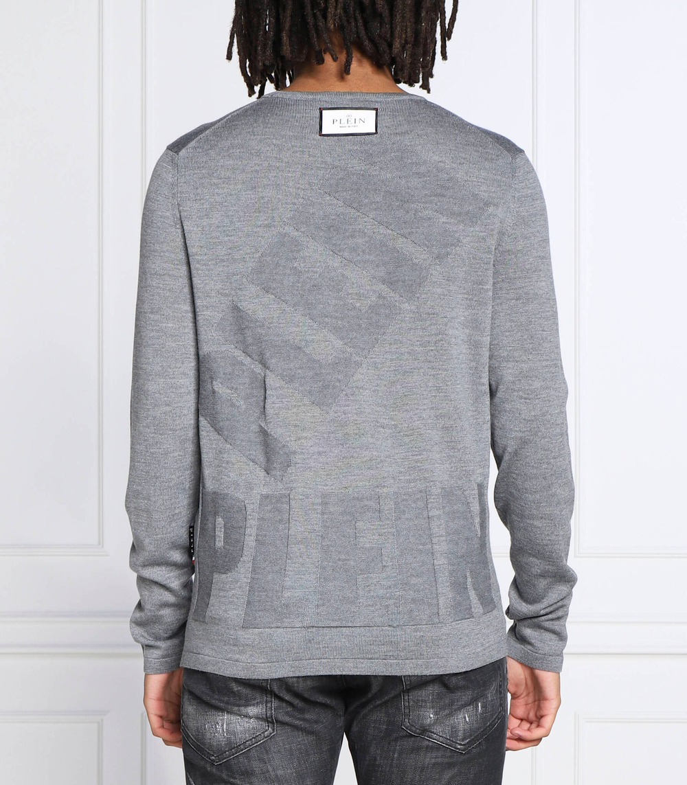 Хлопковый свитер Philipp Plein - серый(MKO1199 PKN002N)