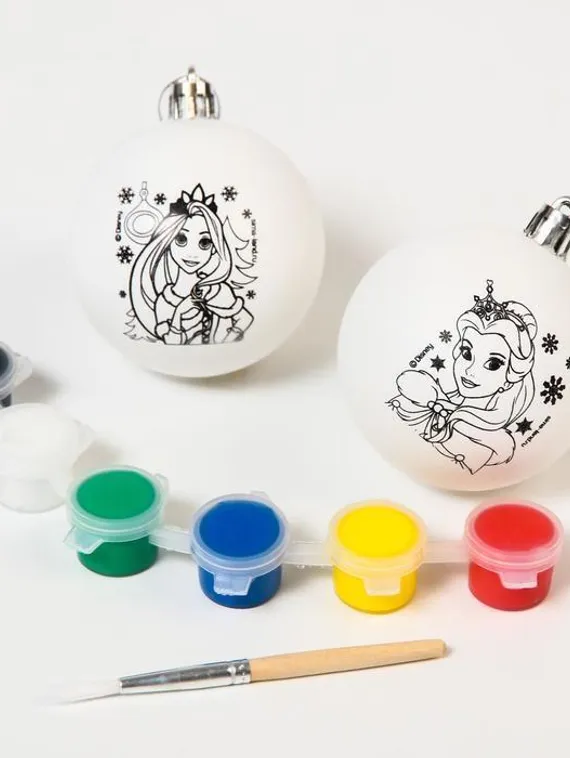Набор для творчества "Новогодний шар" Принцессы + краски, набор 2 шт