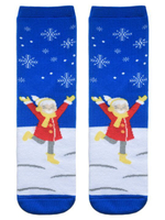 Махровые женские носки с рисунком в виде девочки Лапландия (Размер: 23) (Цвет: синий)