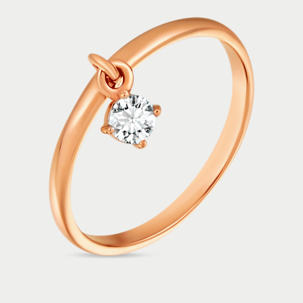Кольцо женское из розового золота 585 пробы с фианитами (арт. К4090)