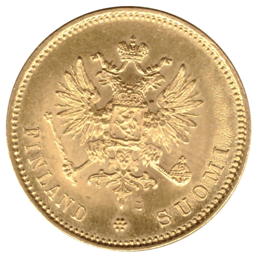 20 марок 1911 год (L). Россия для Финляндии. Золото XF-AU