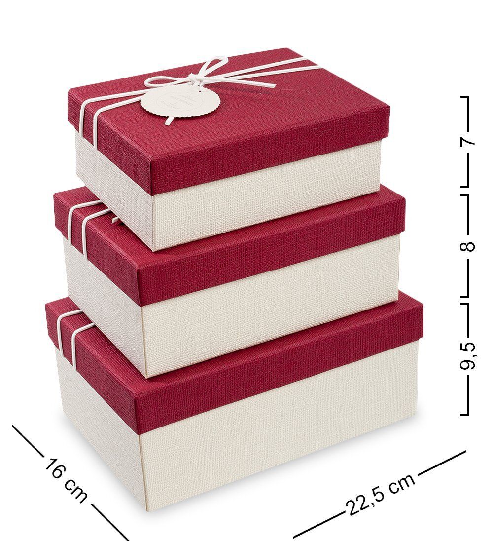 WF-09-B Набор коробок из 3шт «Прямоугольник» цв.молочн./борд.