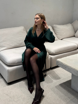 Платье Кимоно изумруд