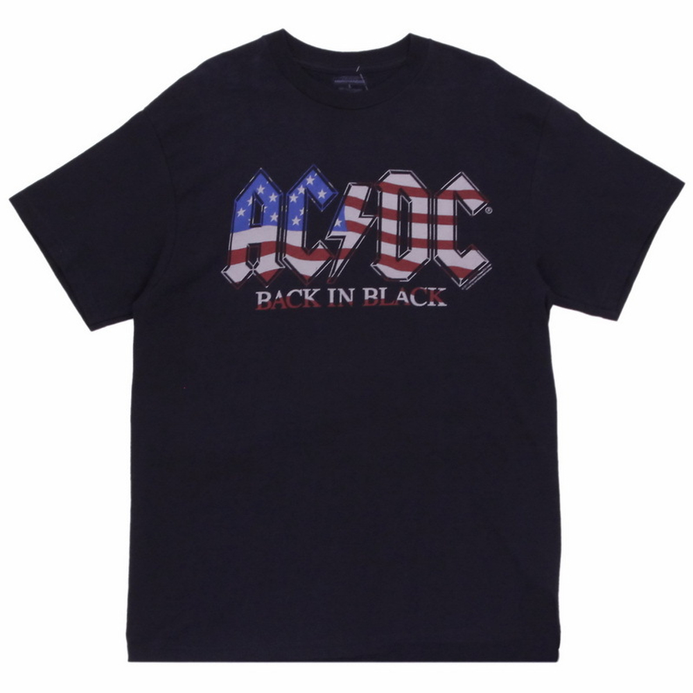 Футболка AC/DC на американском флаге ( Back in Black )