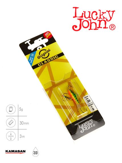 Балансир Lucky John CLASSIC 3 с тр. 30мм/20 блистер