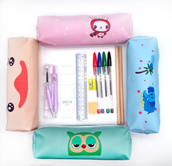 Пенал с наполнением, 11 предметов, сиреневый