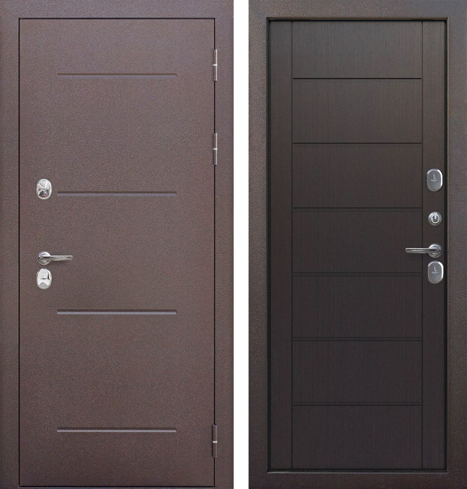 Дверь металлическая 11 см ISOTERMA Медный антик/Тёмный кипарис