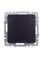 BRITE Розетка 1-местная с заземлением с защитными шторками и крышкой 16А IP44 РСбш10-3-44-БрЧ черный IEK