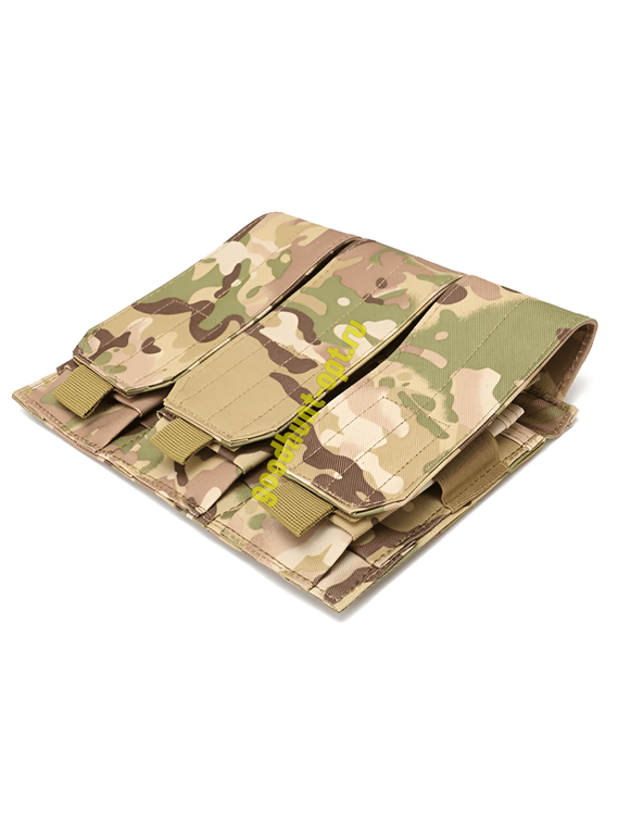 Тактический военный закрытый подсумок под 3 магазина Мультикам