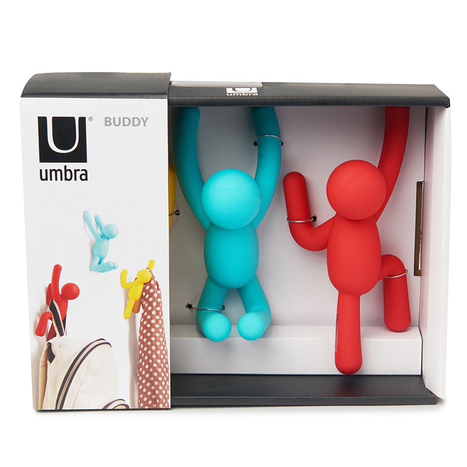 Вешалки-крючки Buddy 3 шт. разноцветные яркие, Umbra