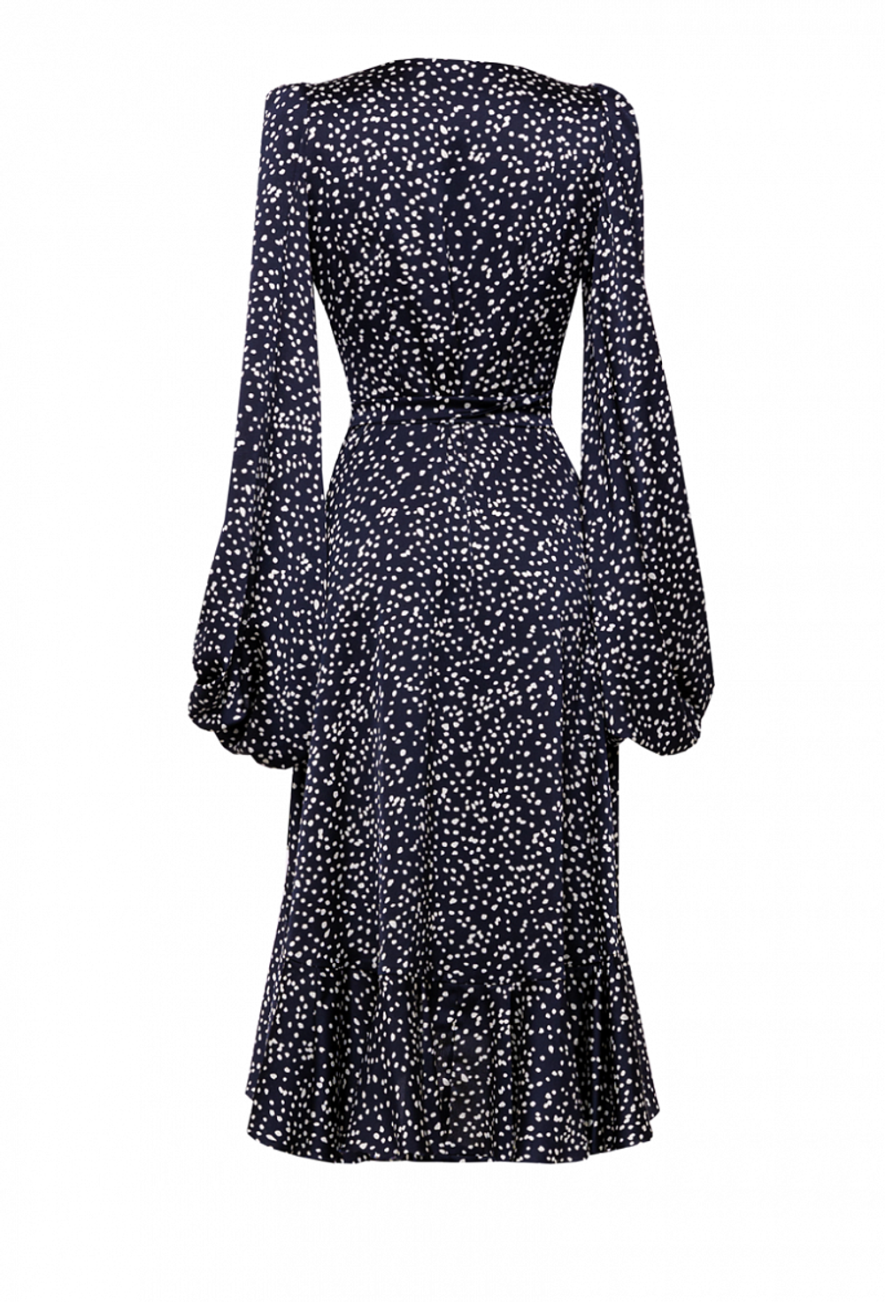 Платье темно-синее облегающее с запахом 06-01-21SS