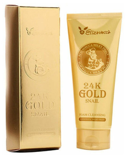 Пенка для умывания с муцином улитки и золотом Elizavecca 24k Gold Snail Cleansing Foam