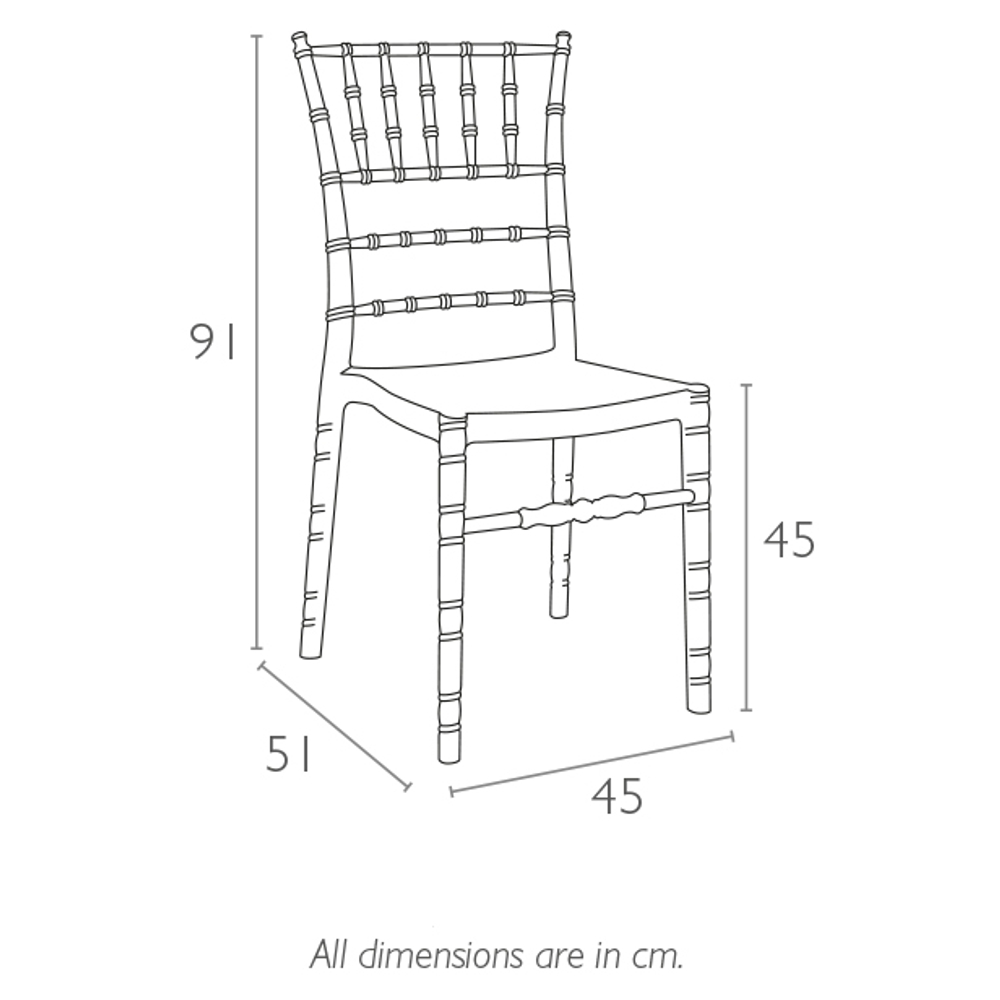 Стул прозрачный Siesta Contract Chiavari, янтарный