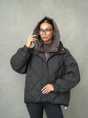 Черно-шоколадная куртка с манишкой