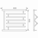 Полотенцесушитель MIXLINE SIMPLE PM3 50х60 1'' ПОЛКА