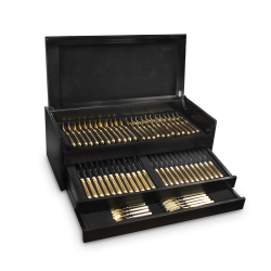 Набор столовых приборов на 12 персон 72 предмета Cutipol Line Matte Gold Brushed в подарочной упаковке