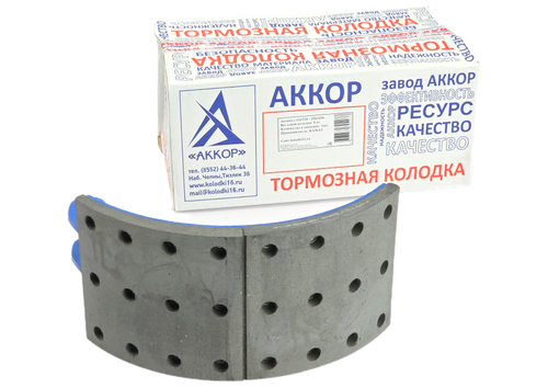 Колодка барабанного тормоза а/м КАМАЗ-ЕВРО 6440, 6520, 6522 (накладка: длинная+длинная) (1шт.)