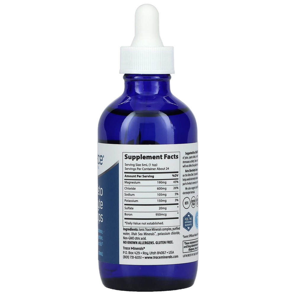 Trace Minerals Research Keto Electrolyte Drops 4 oz (118 ml) , Электролиты при Кето-диете