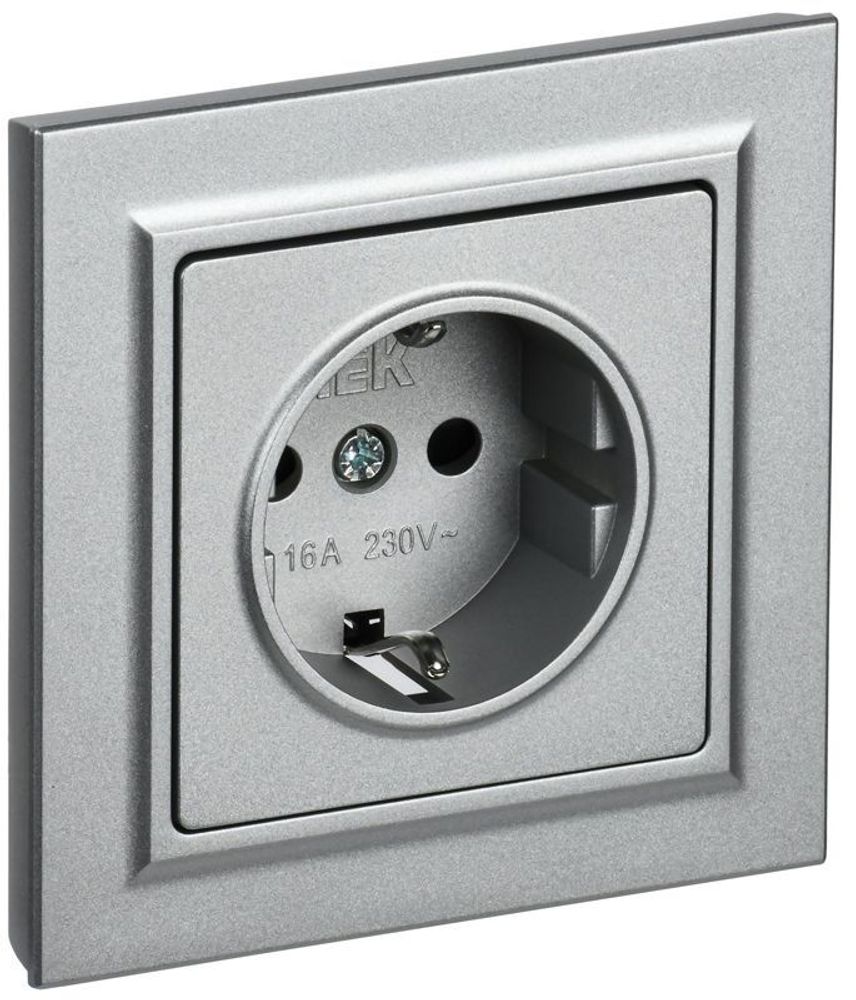 Розетка СП BRITE РСР14-1-0-БрА 16А в сборе с заземл. защ. шторки алюм. IEK BR-R14-16-K47-F Розетка СП BRITE РСР14-1-0-БрА 16А в сборе с заземл. защ. шторки алюм. IEK BR-R14-16-K47-F