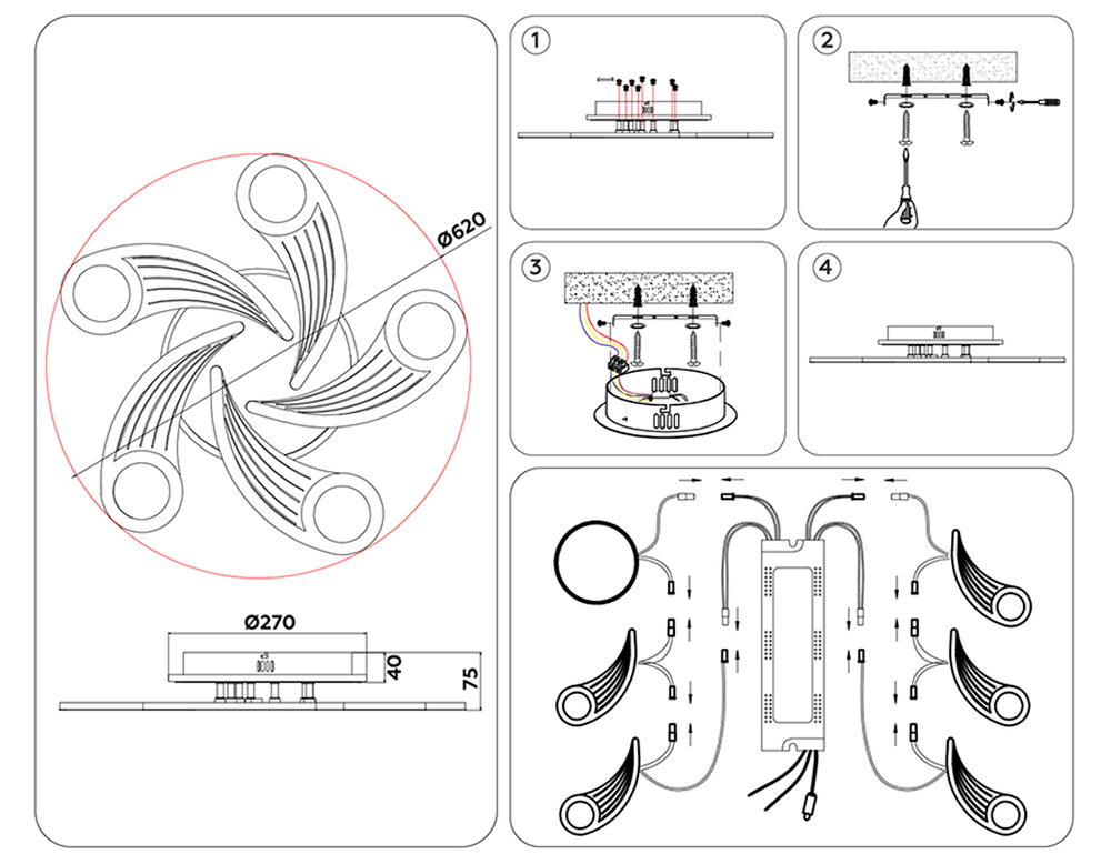 Ambrella Потолочный светодиодный светильник с пультом Original FA4476