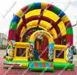 Надувной батут "Страна Сафария" с крышей и высокими горками 12*6*6 м