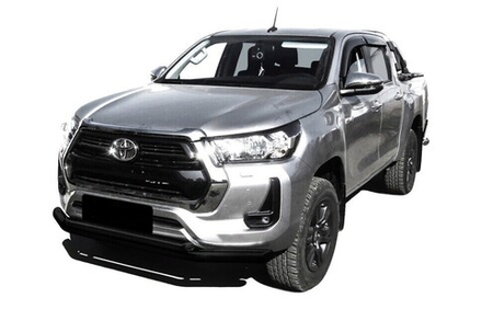 Защита переднего бампера (нержавейка) Toyota Hilux (2020-2023) d76+d57 (черный)