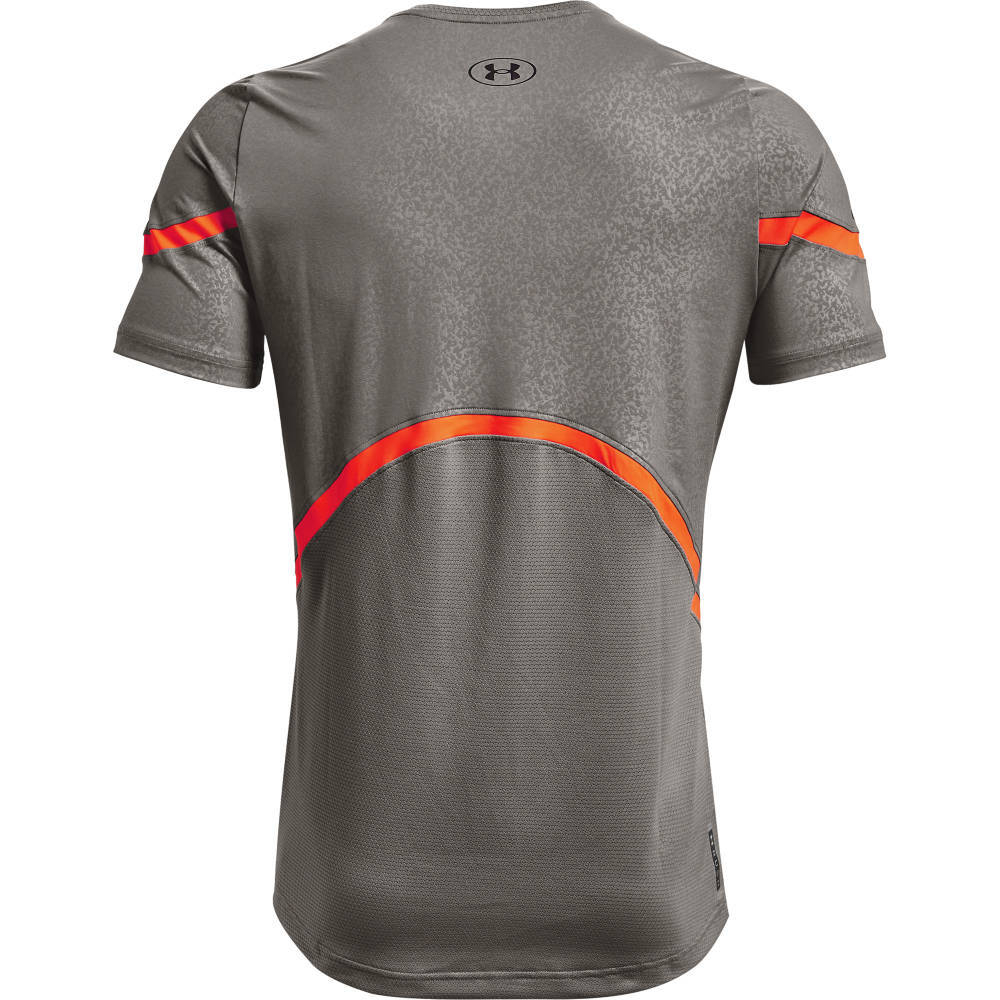 Мужская теннисная футболка Under Armour Men's UA RUSH HeatGear 2.0 Emboss Short Sleeve M - concrete/black