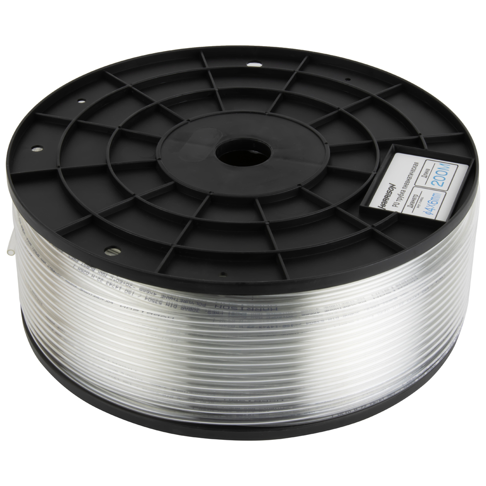 HUS0406-CL Трубка бесцветная Harrison PU 4х6 мм, длина 200 м