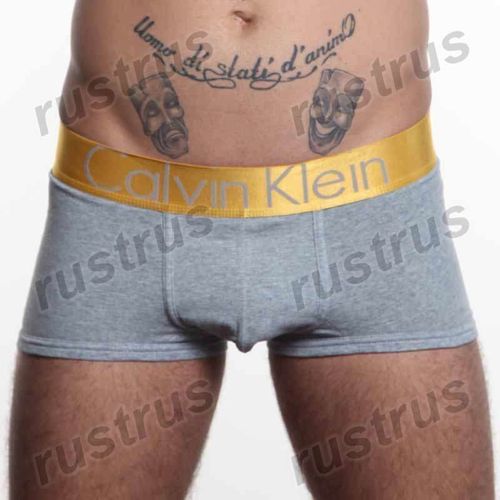 Мужские трусы хипсы серые Calvin Klein Mens Steel Gold