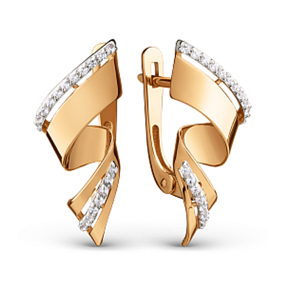 Серьги из золота с фианитами