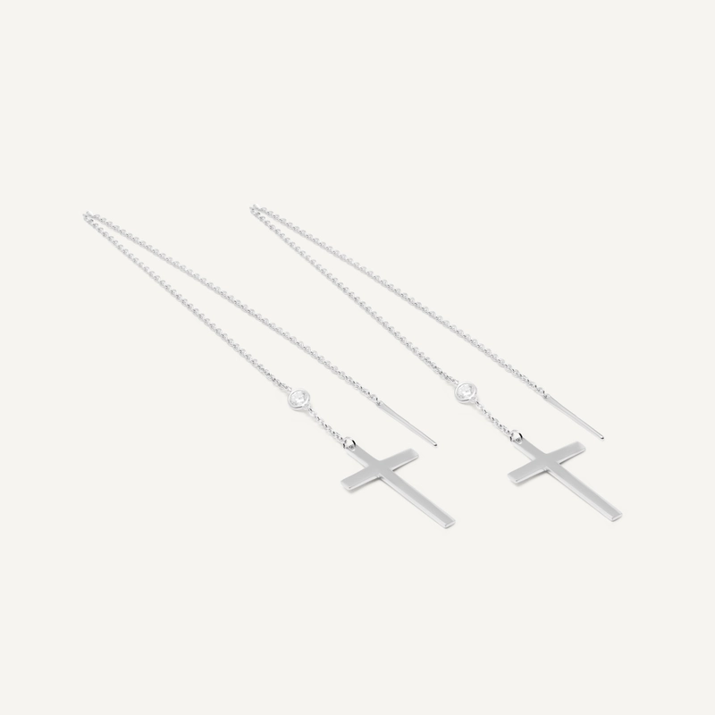 Серьги Крест и Цепочки