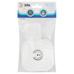 Звонок дверной ЭРА BIONIC White беспроводной белый 36 мелодий (в пакете) | Электрозвонки беспроводные