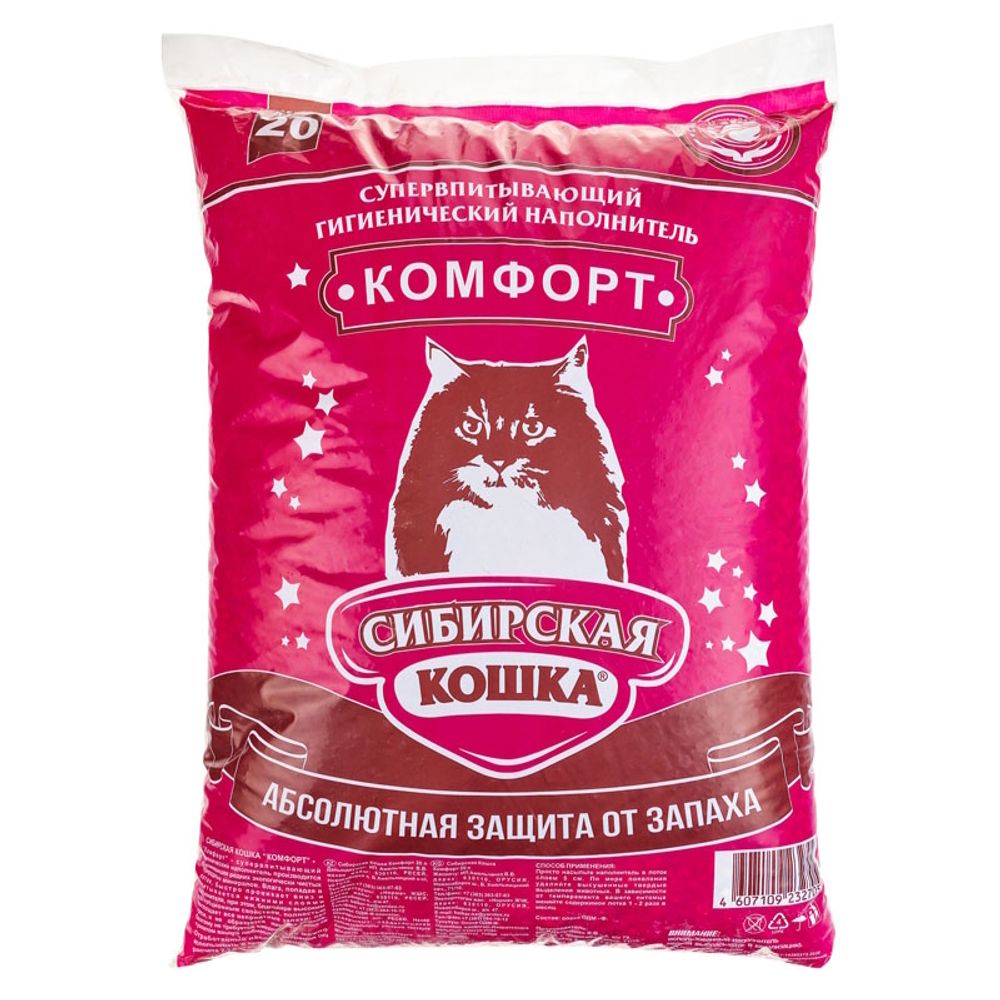 Наполнитель для кошачьего туалета, Сибирская Кошка Комфорт Наполнитель для кошачьего туалета, Сибирская Кошка Комфорт