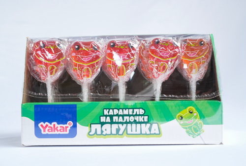 Карамель на палочке Yakar "Лягушка" ассорти 16г*30 шт*10 блоков