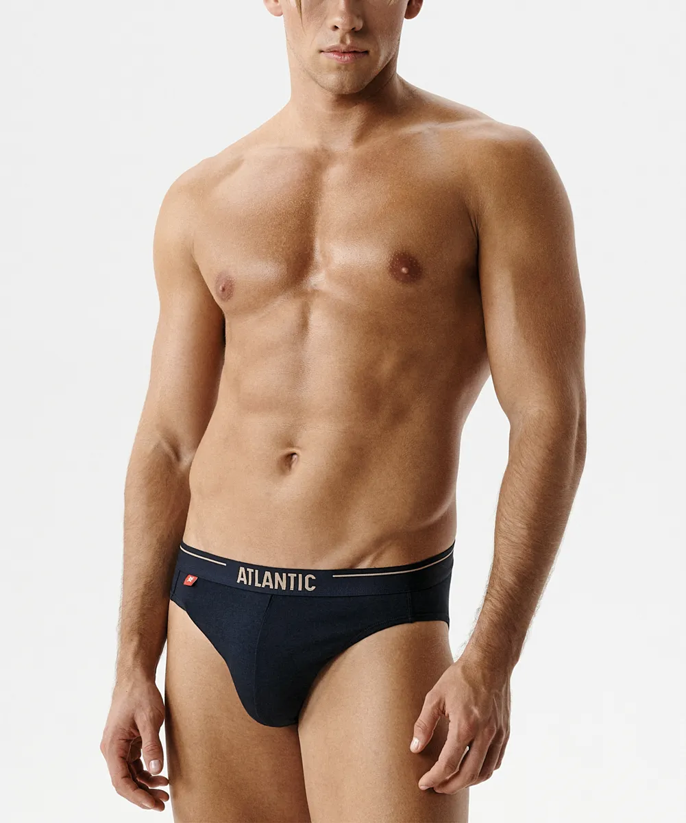 Мужские трусы слипы спорт Atlantic, набор 5 шт., хлопок, темно-синие, 5SMP-004