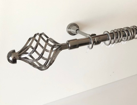 Карниз для штор "Ажур" d19 мм однорядный, цвет черный никель