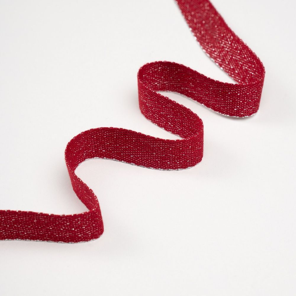 Киперная лента/Лента 100% хл/К2014 малиновый люрекс