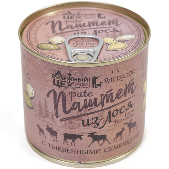 Паштет из мяса Лося с тыквенными семечками ж/б 250г.