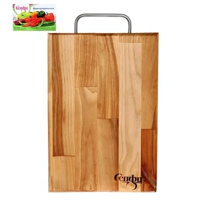 Доска разделочная «Прямоугольник» средняя (металлическая ручка) 31*18*1,8см