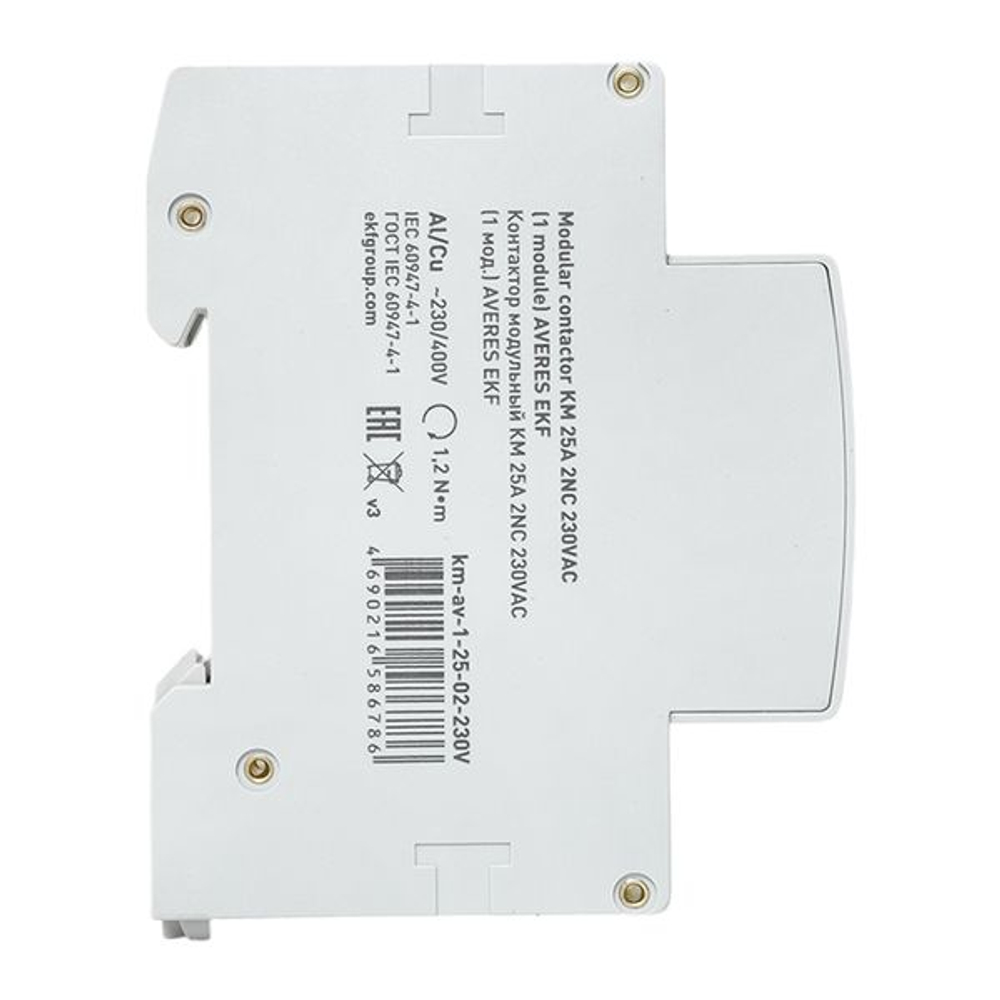 Контактор модульный КМ 25А 2NC 230В АС (1 мод.) AVERES EKF