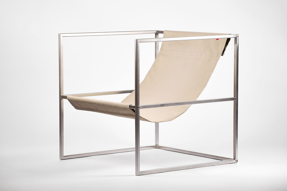 Уличное кресло TESS Outdoor Chair stainless / olive beige textile (Up!Flame)
