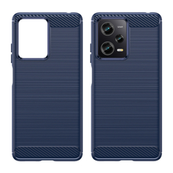 Мягкий чехол синего цвета в стиле карбон для смартфона Xiaomi Redmi Note 12 Pro и POCO X5 Pro 5G, серия Carbon от Caseport