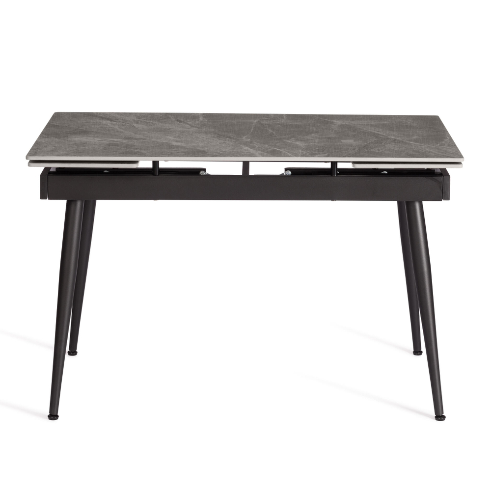 Стол обеденный Lord Grey/Лорд Грей столешница керамика (глянцевая) / опоры металл, серый/чёрный, (120+30+30)x80x75(+1) см