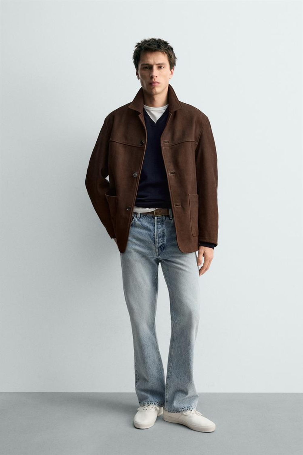 ZARA ДЖИНСЫ STRAIGHT BOOTCUT, ГОЛУБОЙ
