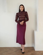 Юбка "В шелках" виная макси