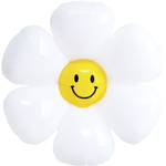 Шар (28''/71 см) Цветок, Ромашка (надув воздухом), Белый, 1 шт.