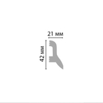Плинтус напольный дюрополимер белый матовый D230-115 42×21×2000 мм DecoMaster