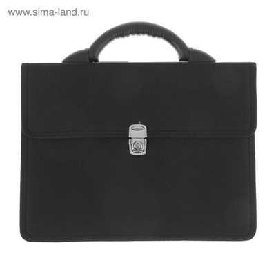 Портфель деловой 350 х 260 х 100 мм, текстильный, 2 отделения, К 1С11 Выборг , чёрный