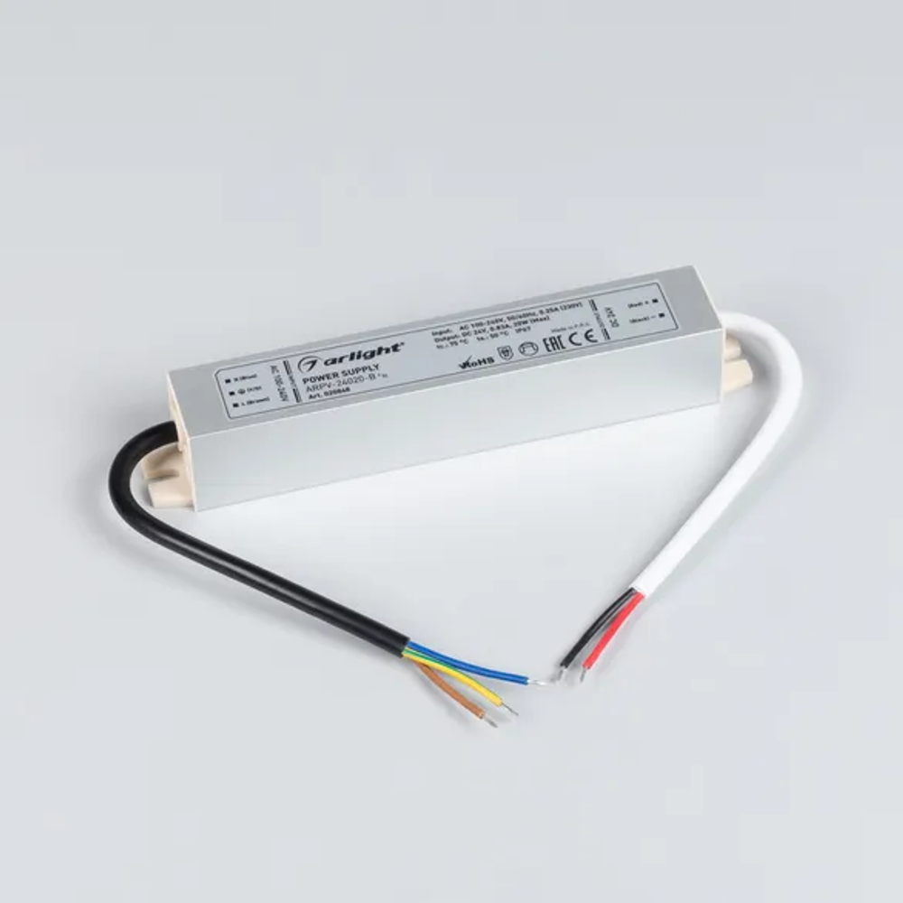 Блок питания ARPV-24020-B (24V, 0.8A, 20W) (Arlight, IP67 Металл, 3 года) 020848