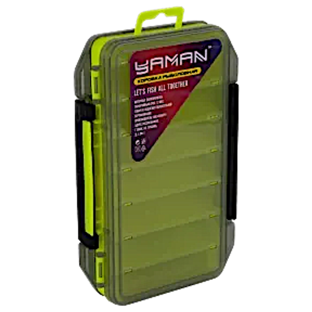 Коробка для воблеров двухсторонняя Yaman Y-BOX02 12мест 200х125х38мм -